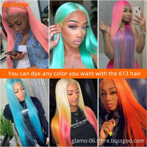 Free Sample 13x4 Lace Blonde 613 Long Bone Straight Wig Brazilian T Part Lace Front Remy Human Hair Wigs